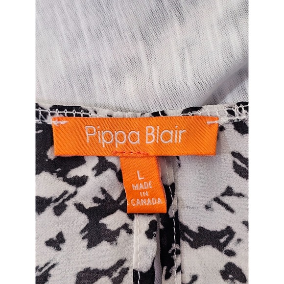 Women's Large Pippa Blair Open Back Sheer Tunic Length Blouse Tank Shirt‎ Top - Picture 7 of 8